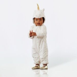 Pottery Barn Kids White and Gold Unicorn Costume